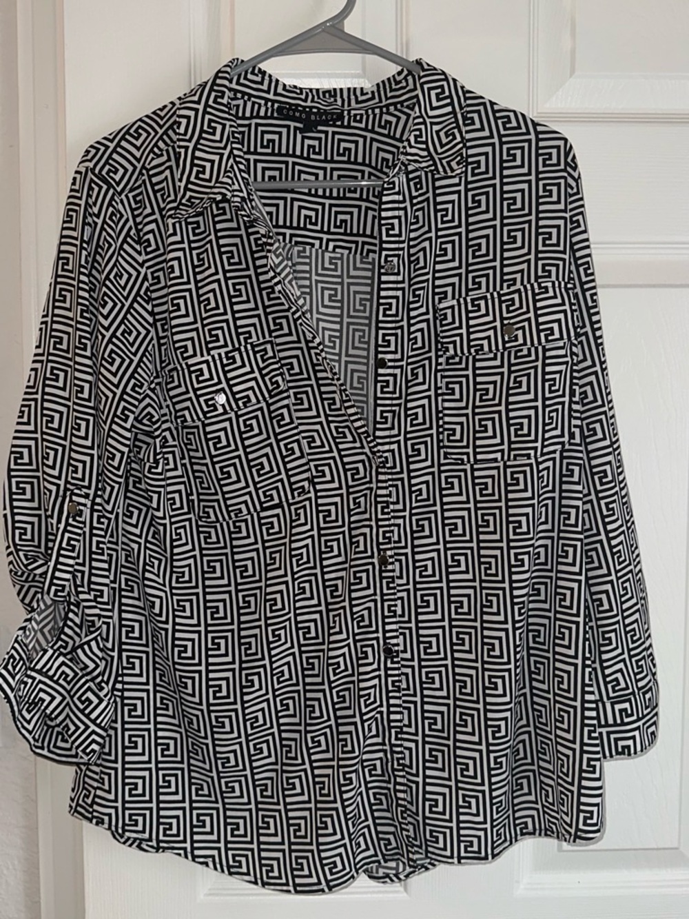 Women's Black and White Blouse